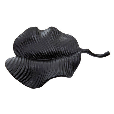 Orsina Prato Black Leaf Dish – Handcrafted Aluminium Home Decor