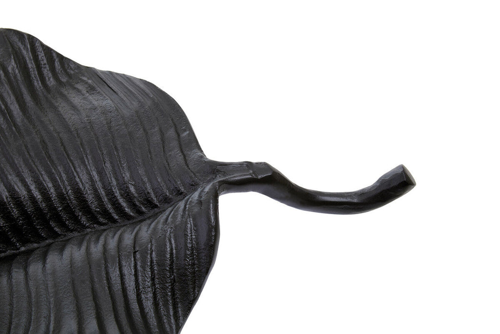 Orsina Prato Black Leaf Dish – Handcrafted Aluminium Home Decor
