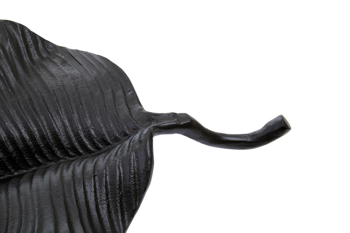 Orsina Prato Black Leaf Dish – Handcrafted Aluminium Home Decor