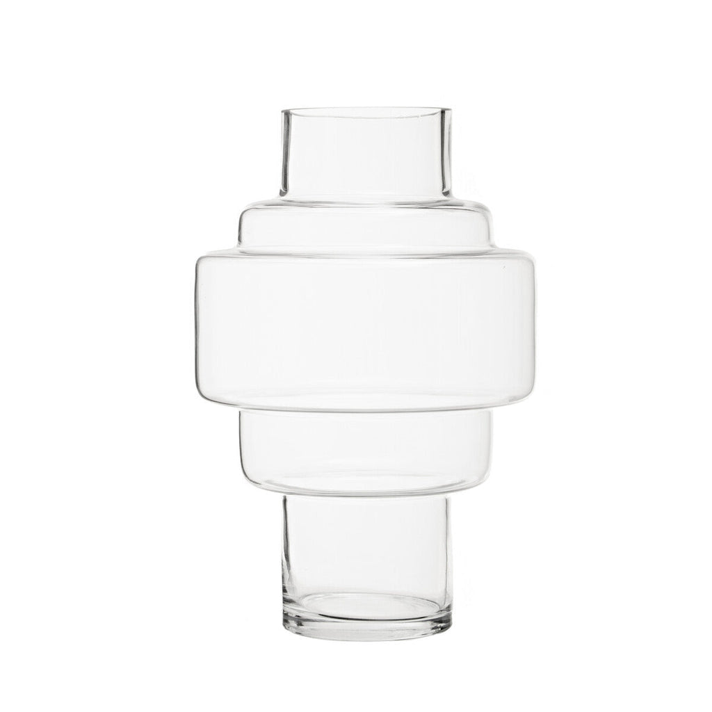 Orsina Cayden Clear Glass Vase – Modern Stacked Cylinder Floral Vessel