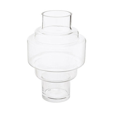 Orsina Cayden Clear Glass Vase – Modern Stacked Cylinder Floral Vessel