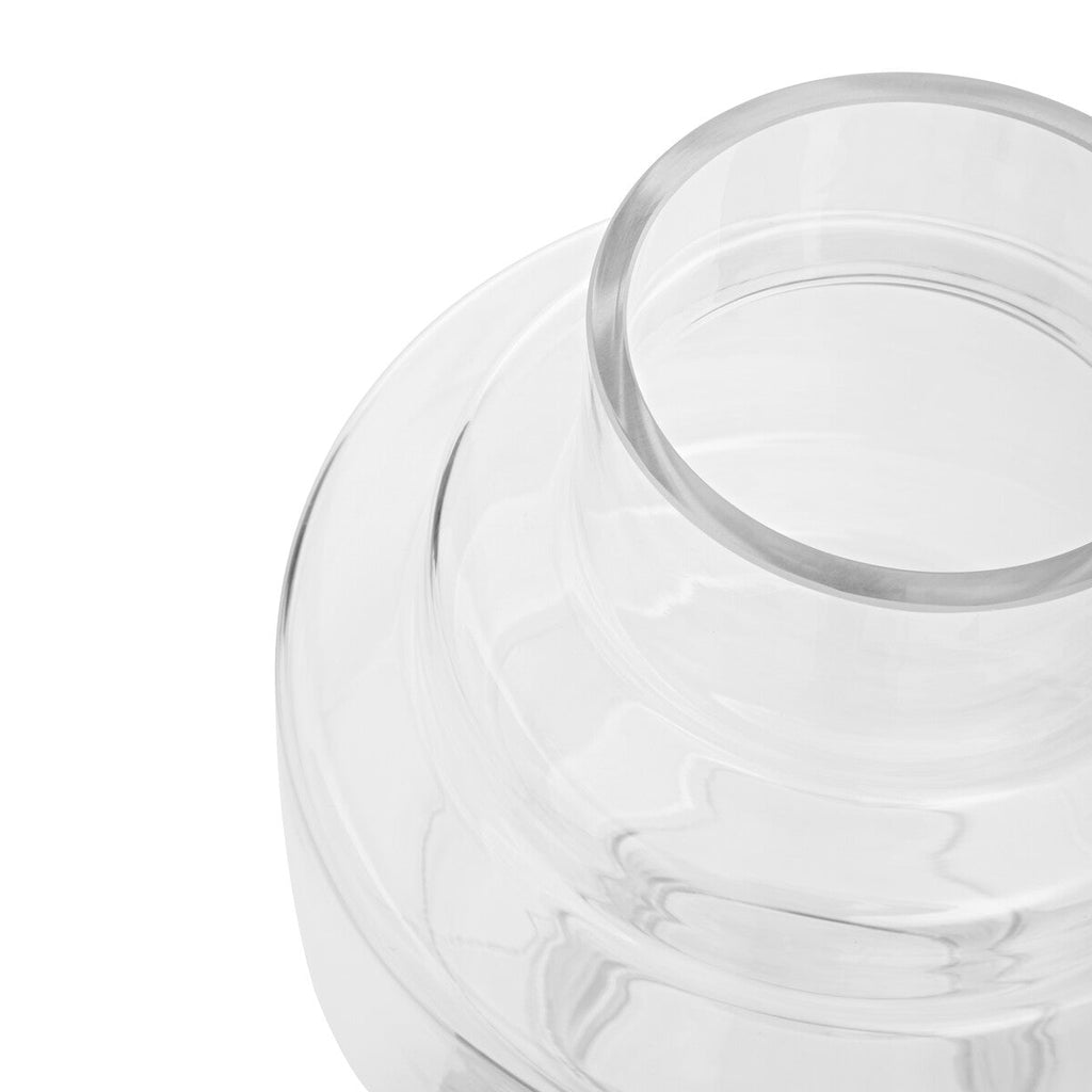 Orsina Cayden Clear Glass Vase – Modern Stacked Cylinder Floral Vessel