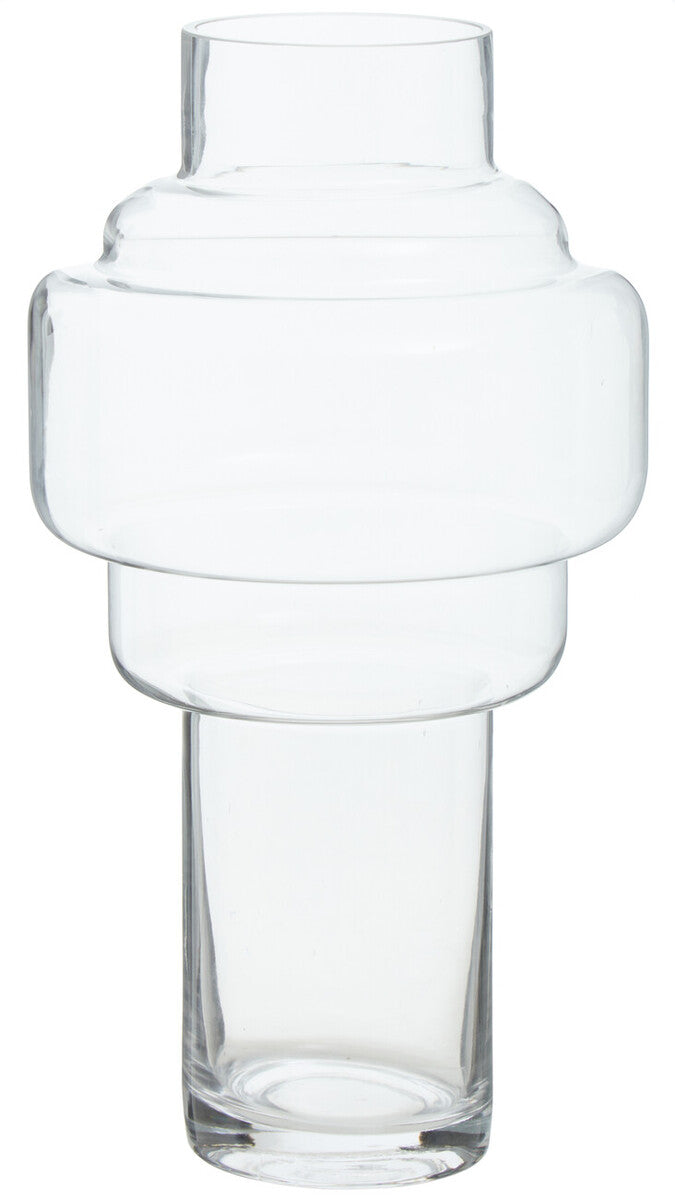 Orsina Cayden Large Glass Vase – Clear Stacked Cylindrical Design