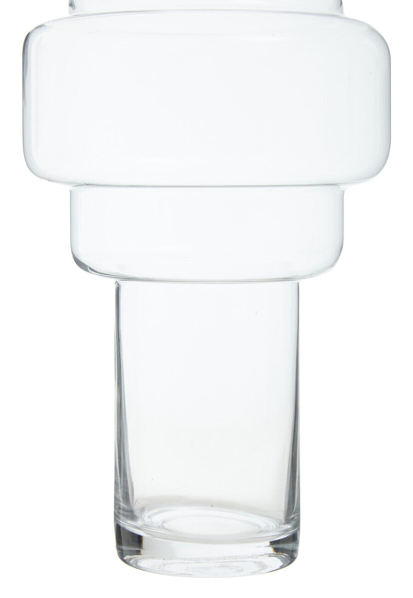 Orsina Cayden Large Glass Vase – Clear Stacked Cylindrical Design