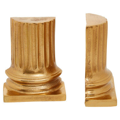 Orsina Kensington Townhouse Gold Pillar Bookends - Set of 2