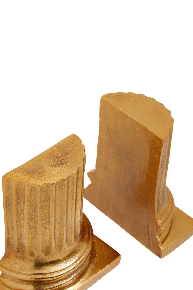 Orsina Kensington Townhouse Gold Pillar Bookends - Set of 2