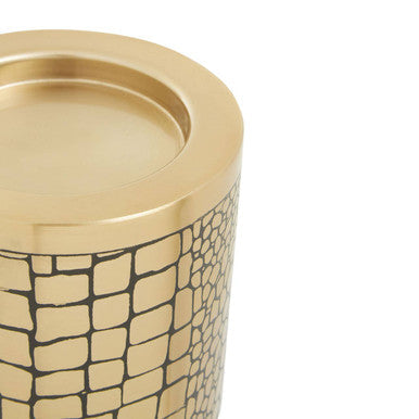 Orsina Meko Small Crocodile Pattern Candle Holder | Antique Gold Finish