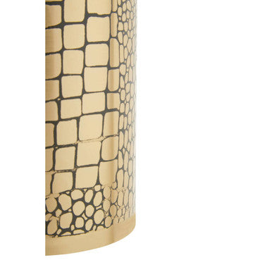 Orsina Meko Small Crocodile Pattern Candle Holder | Antique Gold Finish