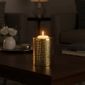 Orsina Meko Small Crocodile Pattern Candle Holder | Antique Gold Finish