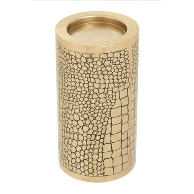 Orsina Meko Large Antique Gold Crocodile Pattern Candle Holder