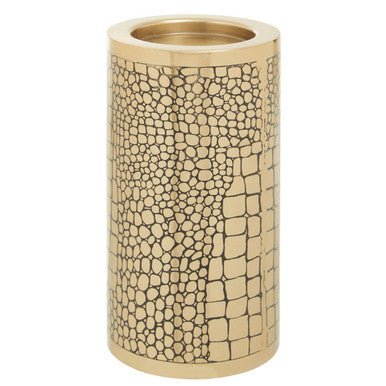 Orsina Meko Large Antique Gold Crocodile Pattern Candle Holder