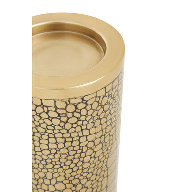 Orsina Meko Large Antique Gold Crocodile Pattern Candle Holder