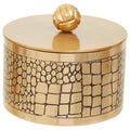 Orsina Meko Large Croc Pattern Trinket Box | Antique Gold Storage