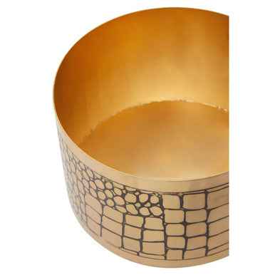 Orsina Meko Large Croc Pattern Trinket Box | Antique Gold Storage