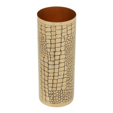 Orsina Meko Large Antique Gold Croc Pattern Vase | Textured Decor