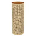 Orsina Meko Large Antique Gold Croc Pattern Vase | Textured Decor