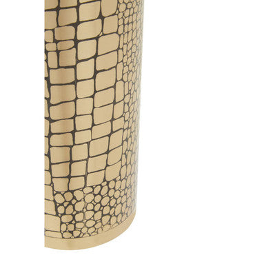 Orsina Meko Large Antique Gold Croc Pattern Vase | Textured Decor
