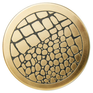 Orsina Meko Gold Croc Pattern Coasters with Holder - Set of 4