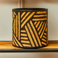 Orsina Darnell Modern Planter – Black Vessel with Natural Wood Stand
