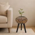 Orsina Darnell Tapered Floor Planter – Natural and Black Graphic Pot