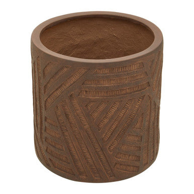 Orsina Darnell Brown Textured Planter – Handcrafted Indoor Pot