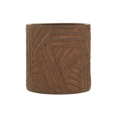 Orsina Darnell Brown Textured Planter – Handcrafted Indoor Pot