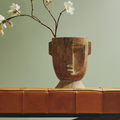 Orsina Darnell Small Face Planter – Natural Ceramic Succulent Pot