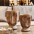Orsina Darnell Large Face Planter – Rustic Brown Sculptural Pottery