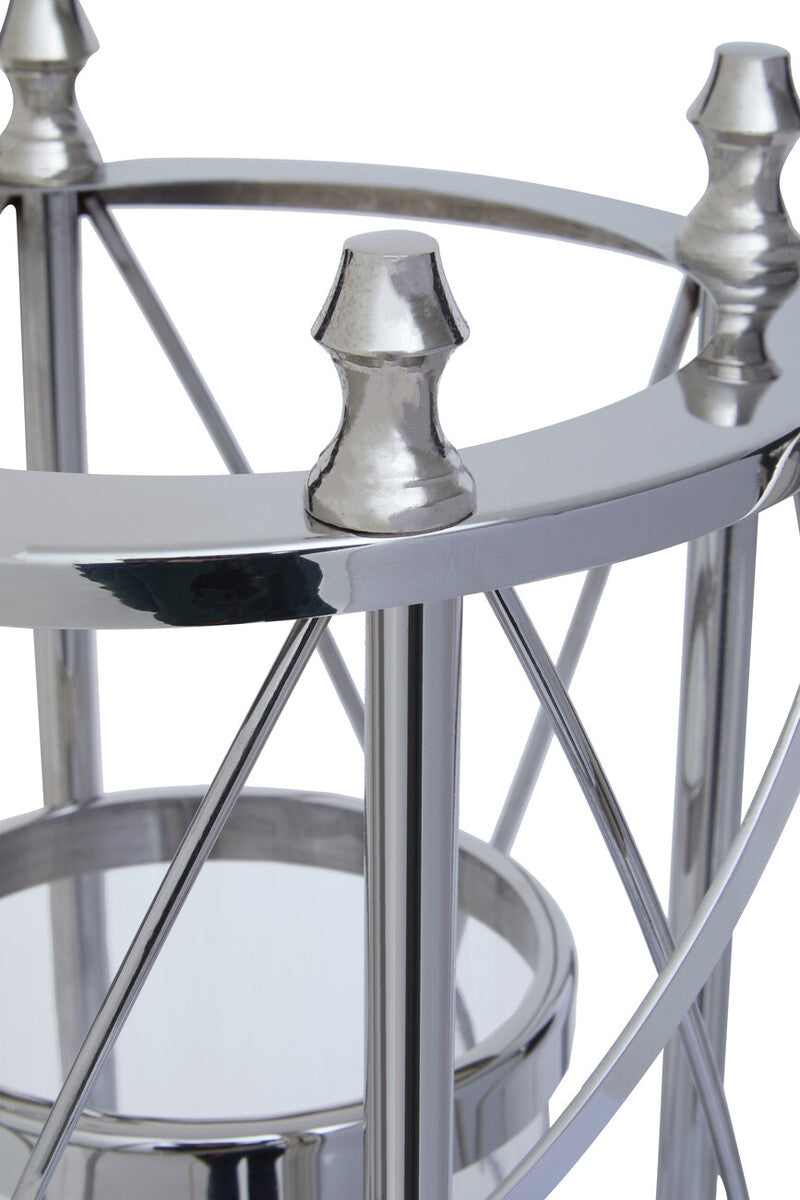 Orsina Cruzar Large Silver Lantern | Stainless Steel Floor Decor