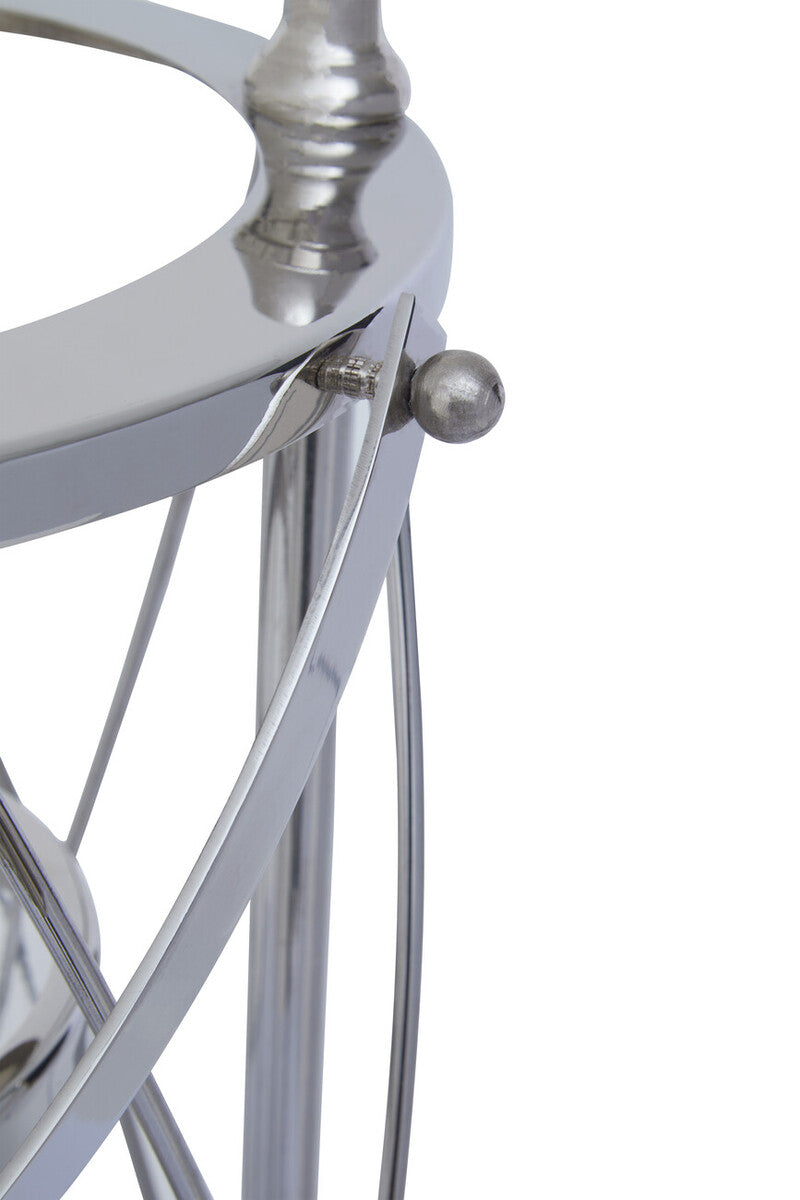 Orsina Cruzar Large Silver Lantern | Stainless Steel Floor Decor