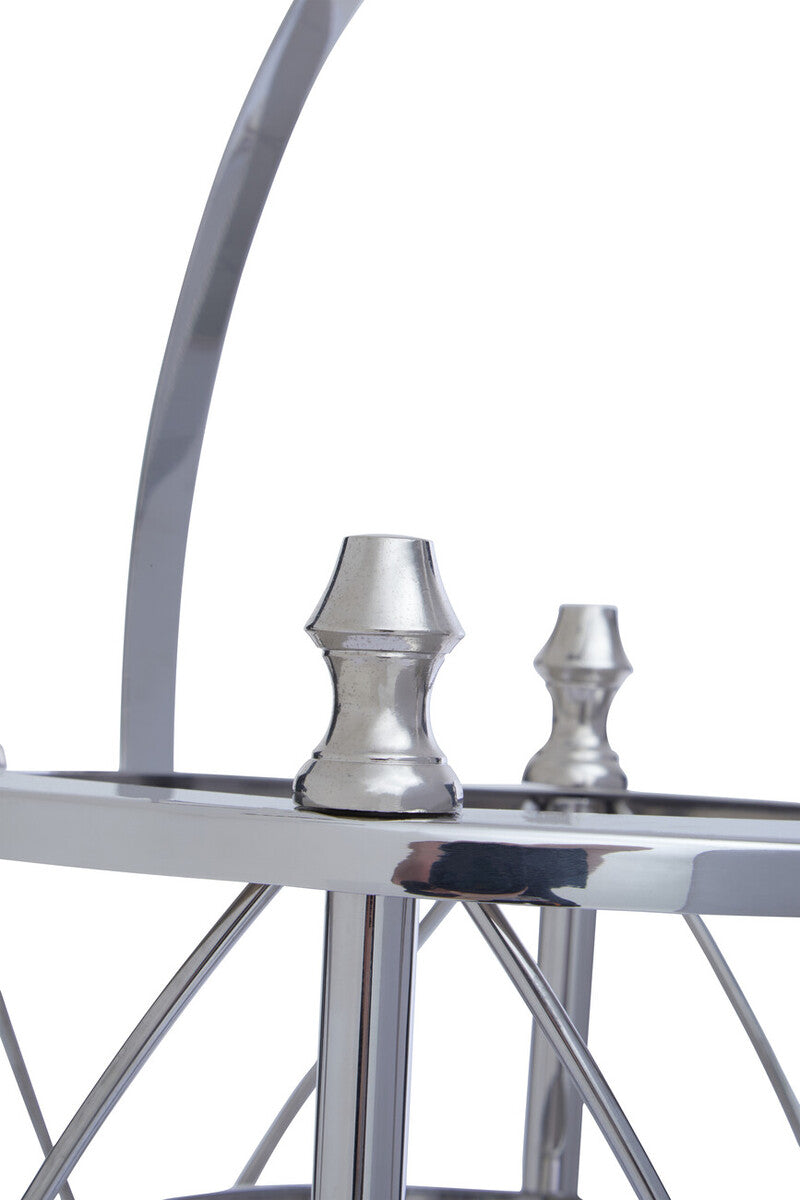 Orsina Cruzar Small Silver Lantern – Modern Steel and Glass Candle Holder
