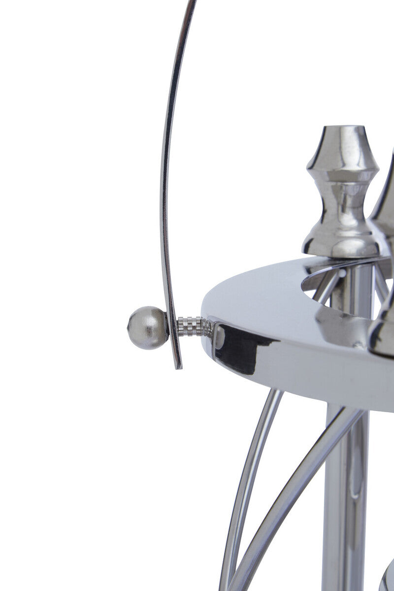 Orsina Cruzar Small Silver Lantern – Modern Steel and Glass Candle Holder