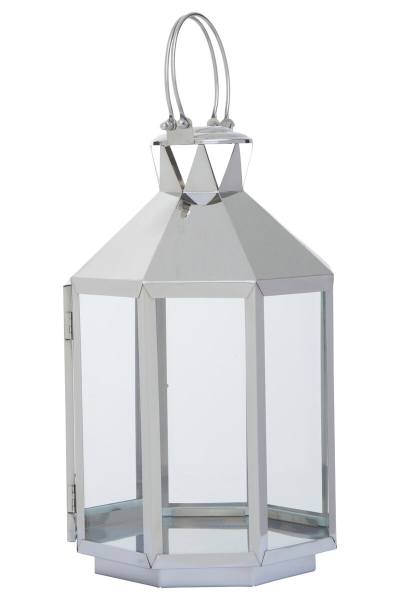 Orsina Herber Large Silver Stainless Steel Floor Lantern – 72cm