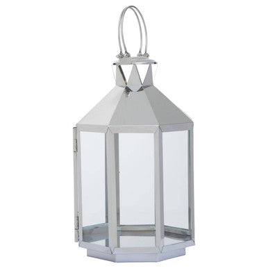 Orsina Herber Large Silver Stainless Steel Floor Lantern – 72cm