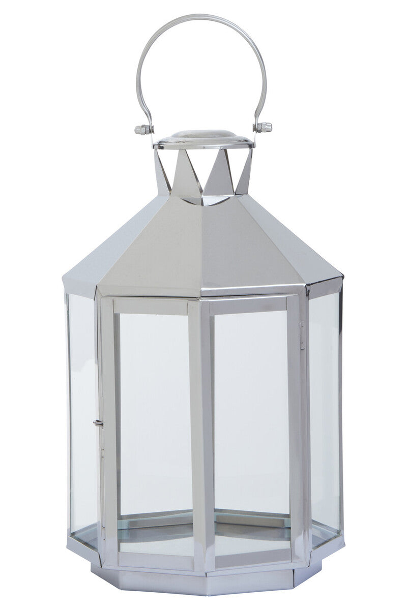 Orsina Herber Large Silver Stainless Steel Floor Lantern – 72cm