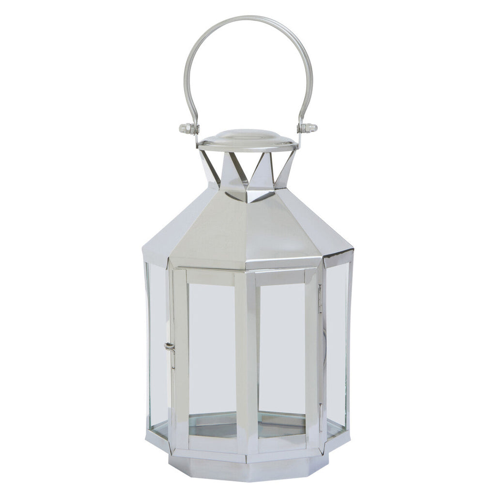 Orsina Herber Small Silver Stainless Steel Lantern | Modern Candle Holder