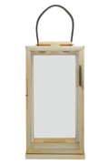 Orsina Herber Large Gold Steel Lantern with Hair-On Leather Handle