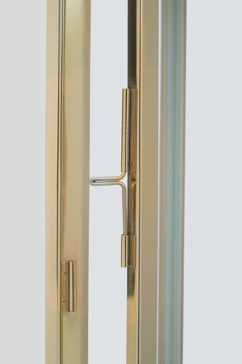 Orsina Herber Large Gold Steel Lantern with Hair-On Leather Handle