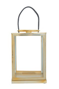Orsina Herber Gold Steel Lantern with Black Hair-on Leather Handle
