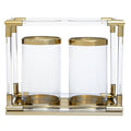Orsina Lucita Double Candle Holder – Gold Finish and Acrylic Decor