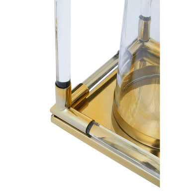 Orsina Lucita Double Candle Holder – Gold Finish and Acrylic Decor