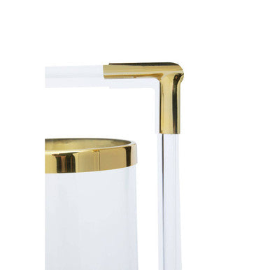 Orsina Lucita Double Candle Holder – Gold Finish and Acrylic Decor