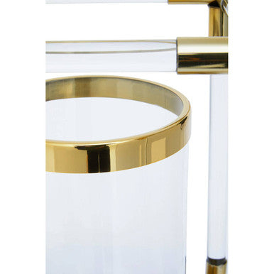 Orsina Lucita Double Candle Holder – Gold Finish and Acrylic Decor