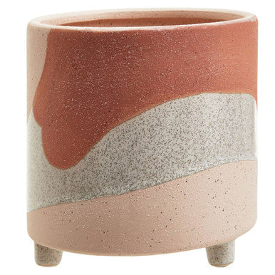 Orsina Jada Large Terracotta Planter – Abstract Footed Indoor Pot