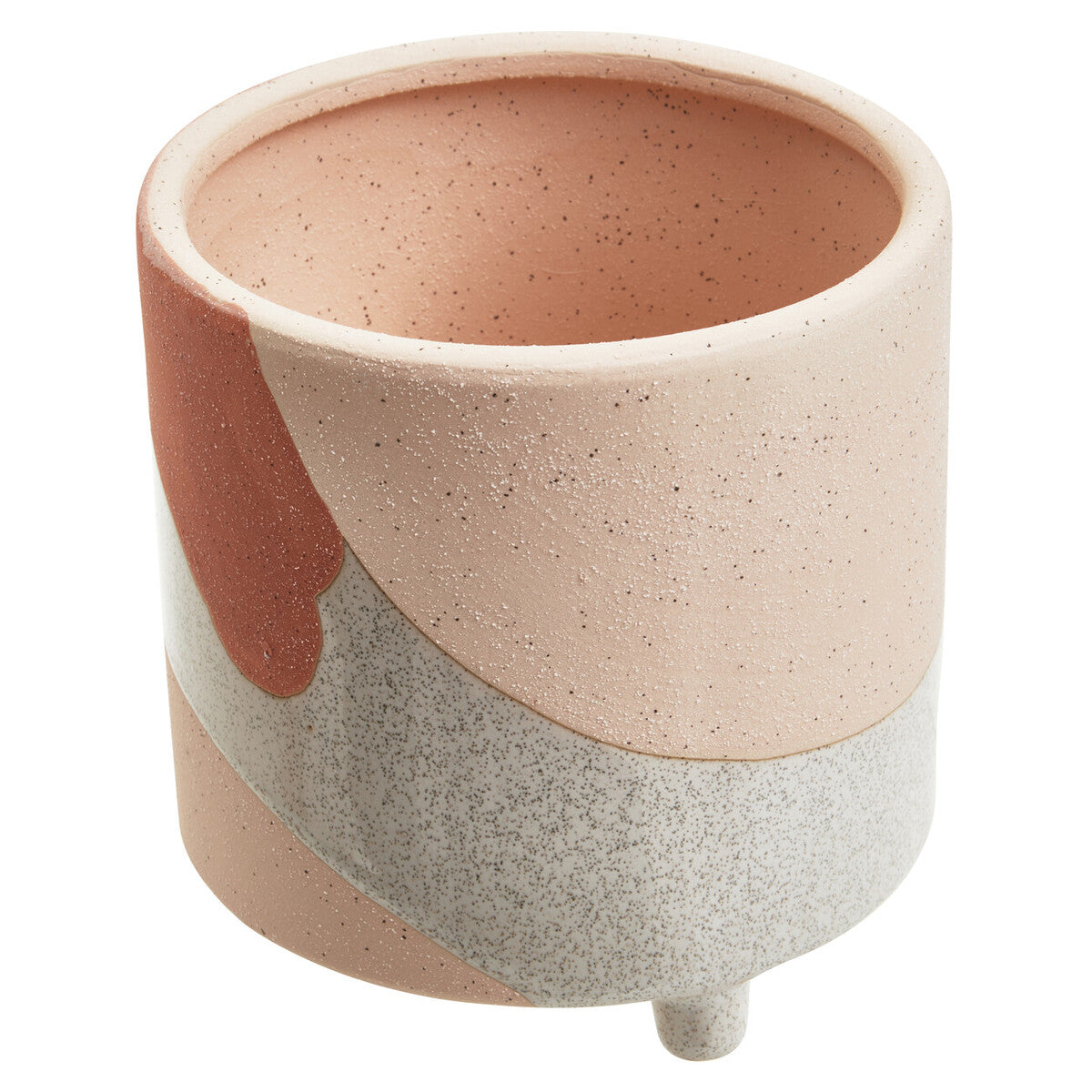 Orsina Jada Large Terracotta Planter – Abstract Footed Indoor Pot