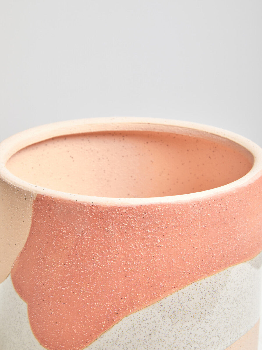 Orsina Jada Large Terracotta Planter – Abstract Footed Indoor Pot