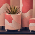 Orsina Jada Large Terracotta Planter – Abstract Footed Indoor Pot