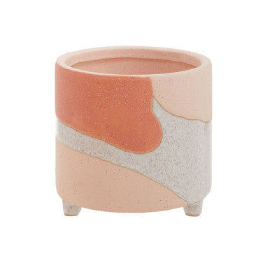 Orsina Jada Small Terracotta Planter – Footed Modern Succulent Pot