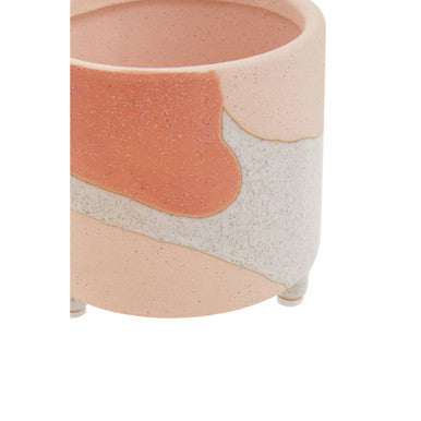 Orsina Jada Small Terracotta Planter – Footed Modern Succulent Pot