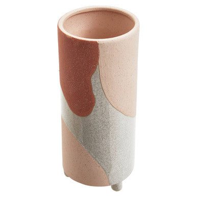 Orsina Jada Small Terracotta Vase – Handcrafted Footed Floral Accent